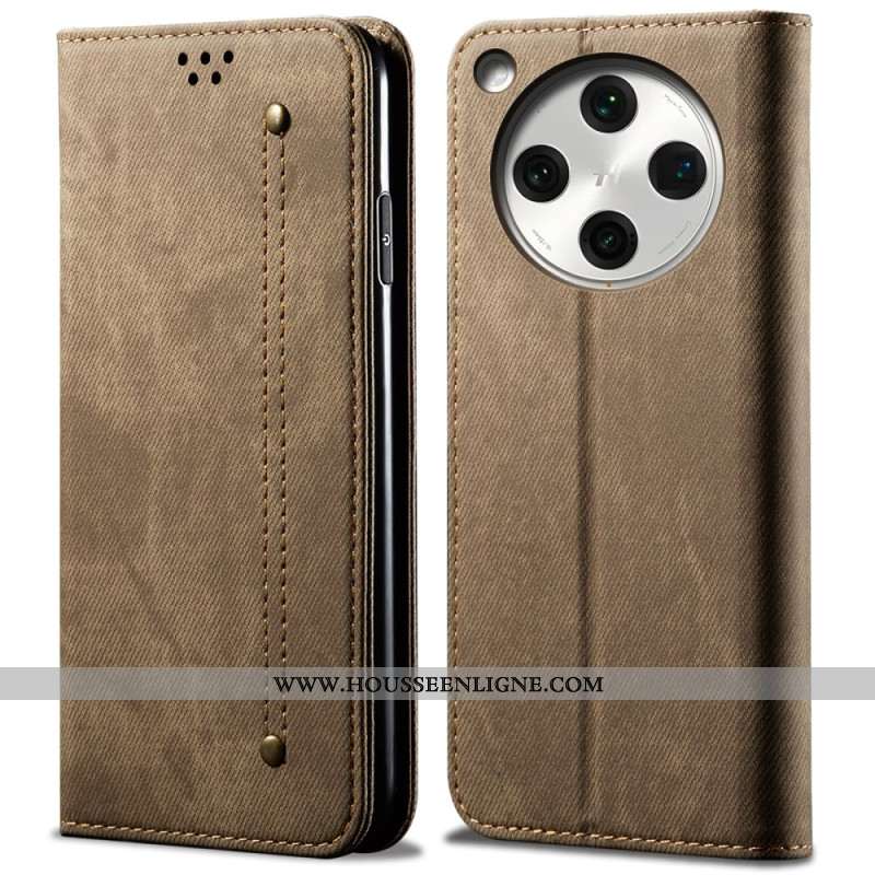 Flip Cover Oppo Find X8 Tissu jeans