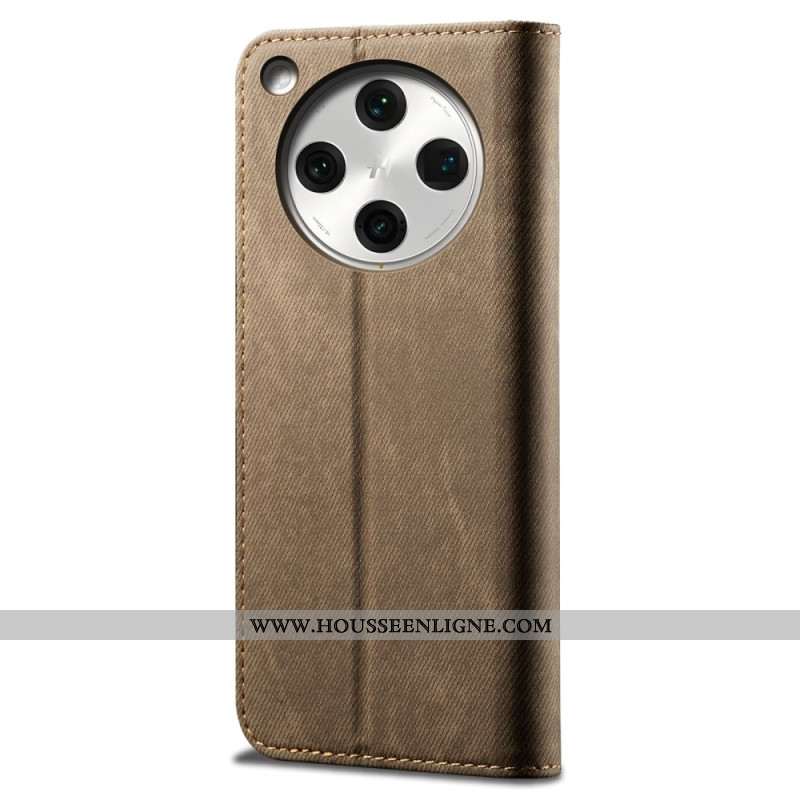 Flip Cover Oppo Find X8 Tissu jeans