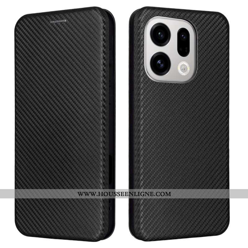 Flip Cover Oppo Find X9 5G Texture Fibre de Carbone