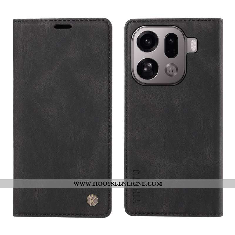 Flip Cover Oppo Find X9 Pro 5G Effet Daim YIKATU