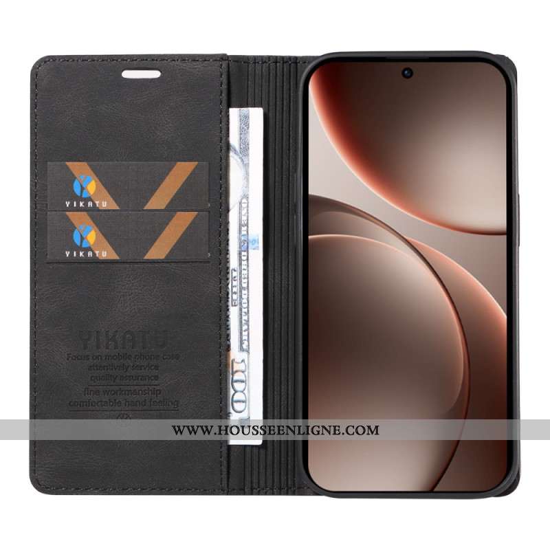 Flip Cover Oppo Find X9 Pro 5G Effet Daim YIKATU