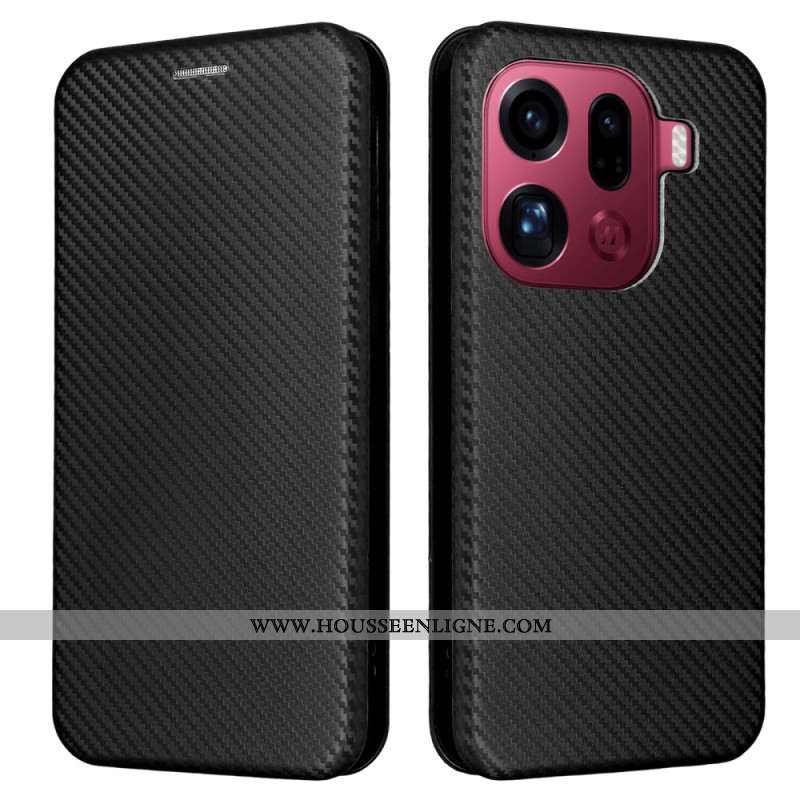 Flip Cover Oppo Find X9 Pro 5G Texture Fibre de Carbone