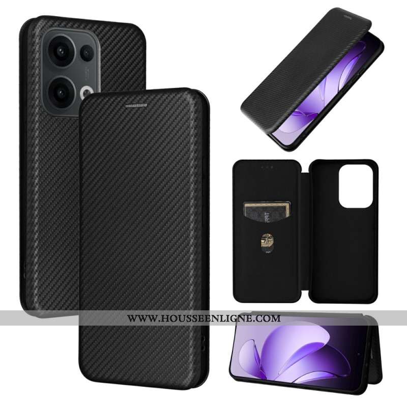 Flip Cover Oppo Reno 13 5G Fibre Carbone