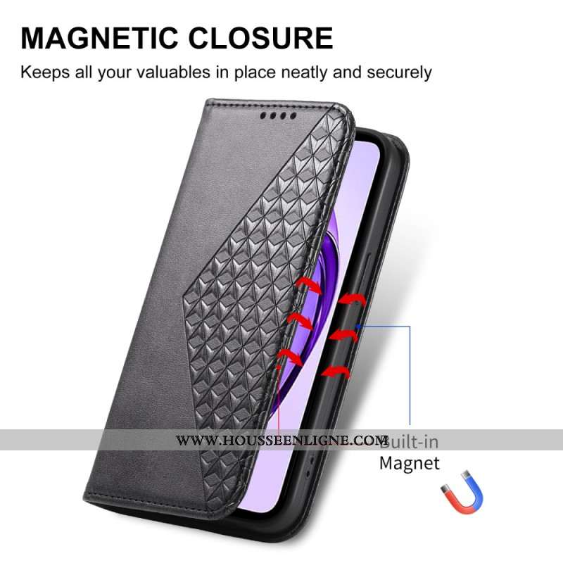 Flip Cover Oppo Reno 13 Pro 5G Motif Losanges à Lanière