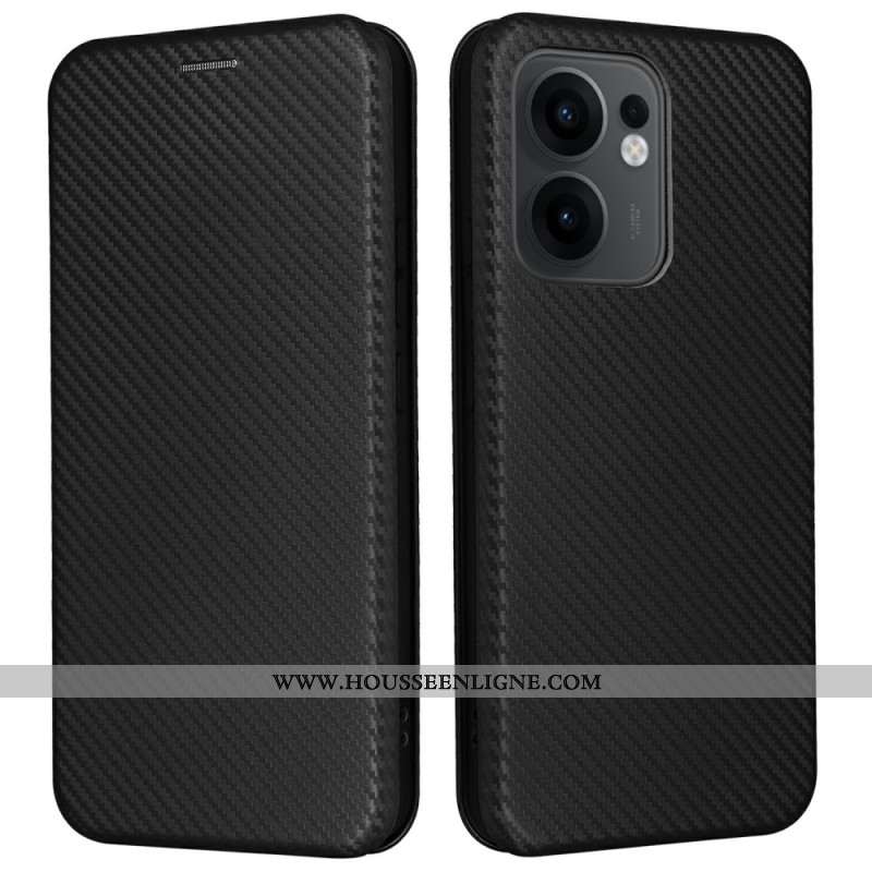 Flip Cover Oppo Reno 13F 4G / 5G / FS 5G Fibre Carbone