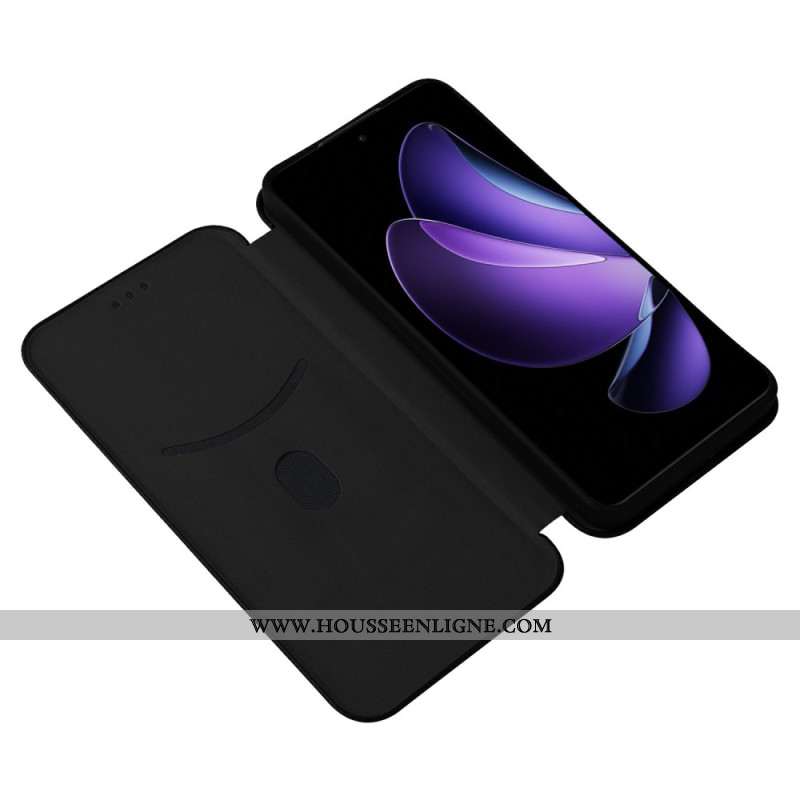 Flip Cover Oppo Reno 13F 4G / 5G / FS 5G Fibre Carbone