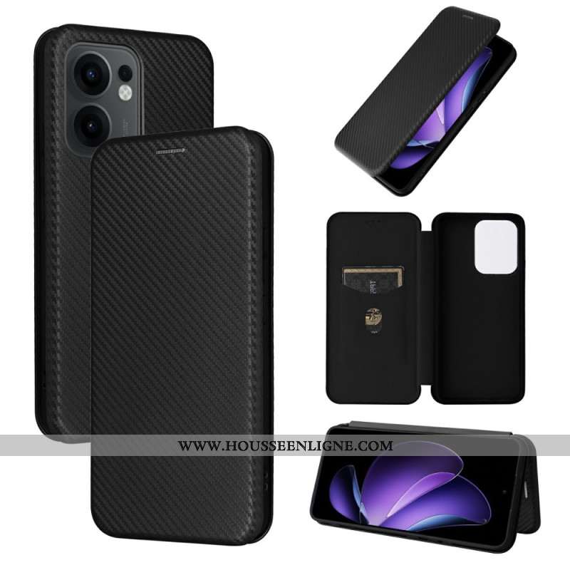 Flip Cover Oppo Reno 13F 4G / 5G / FS 5G Fibre Carbone