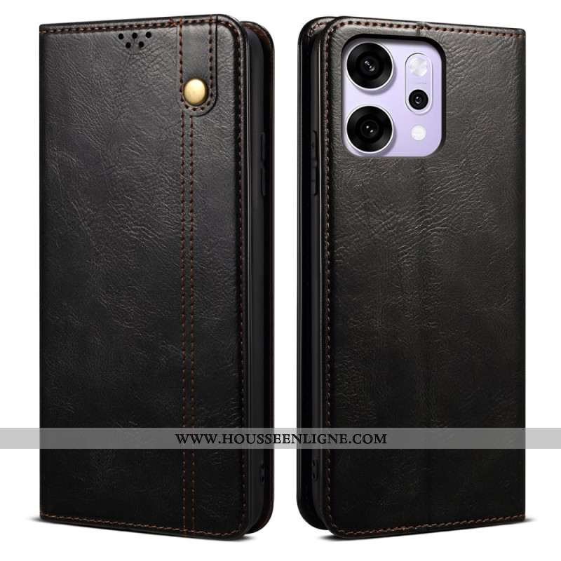 Flip Cover Oppo Reno 14 5G Simili Cuir Ciré