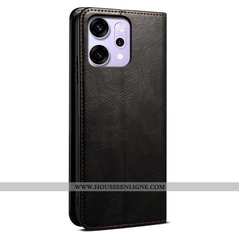 Flip Cover Oppo Reno 14 5G Simili Cuir Ciré