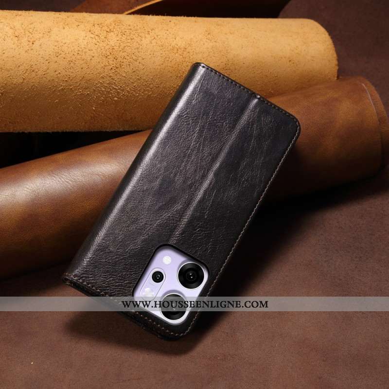 Flip Cover Oppo Reno 14 5G Simili Cuir Ciré