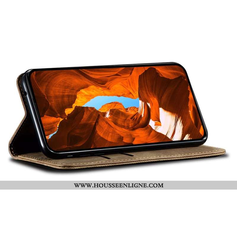 Flip Cover Oppo Reno 14 5G Tissu Jeans