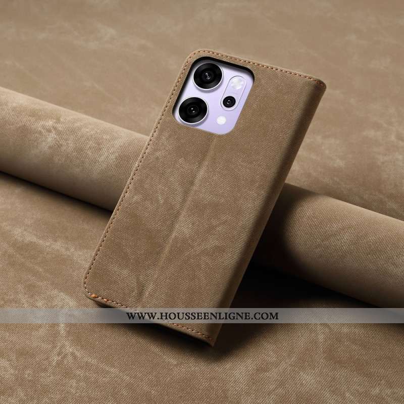 Flip Cover Oppo Reno 14 5G Tissu Jeans