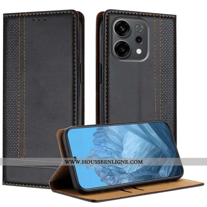 Flip Cover Oppo Reno 14 F 5G Motif Quadrillé