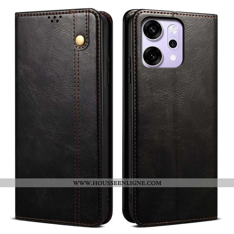 Flip Cover Oppo Reno 14 Pro 5G Simili Cuir Ciré