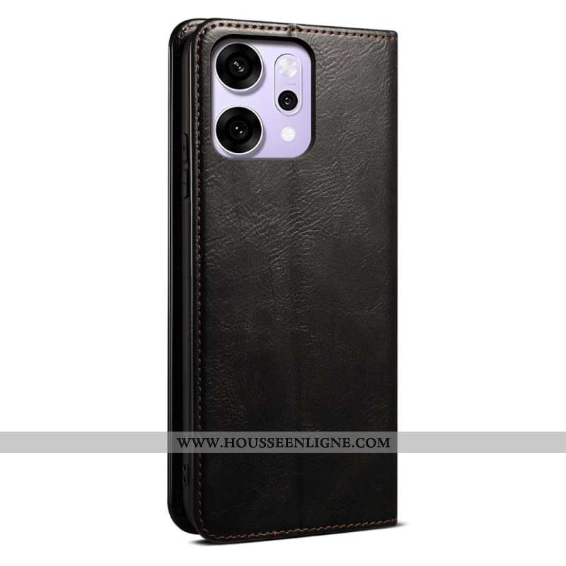 Flip Cover Oppo Reno 14 Pro 5G Simili Cuir Ciré