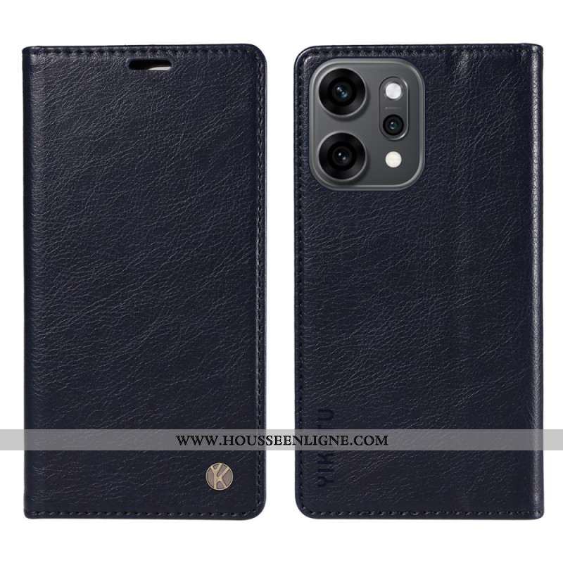 Flip Cover Oppo Reno 14 Pro 5G Simili Cuir Ciré YIKATU