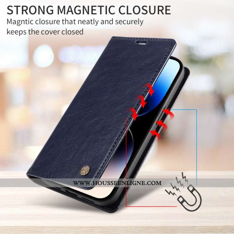 Flip Cover Oppo Reno 14 Pro 5G Simili Cuir Ciré YIKATU