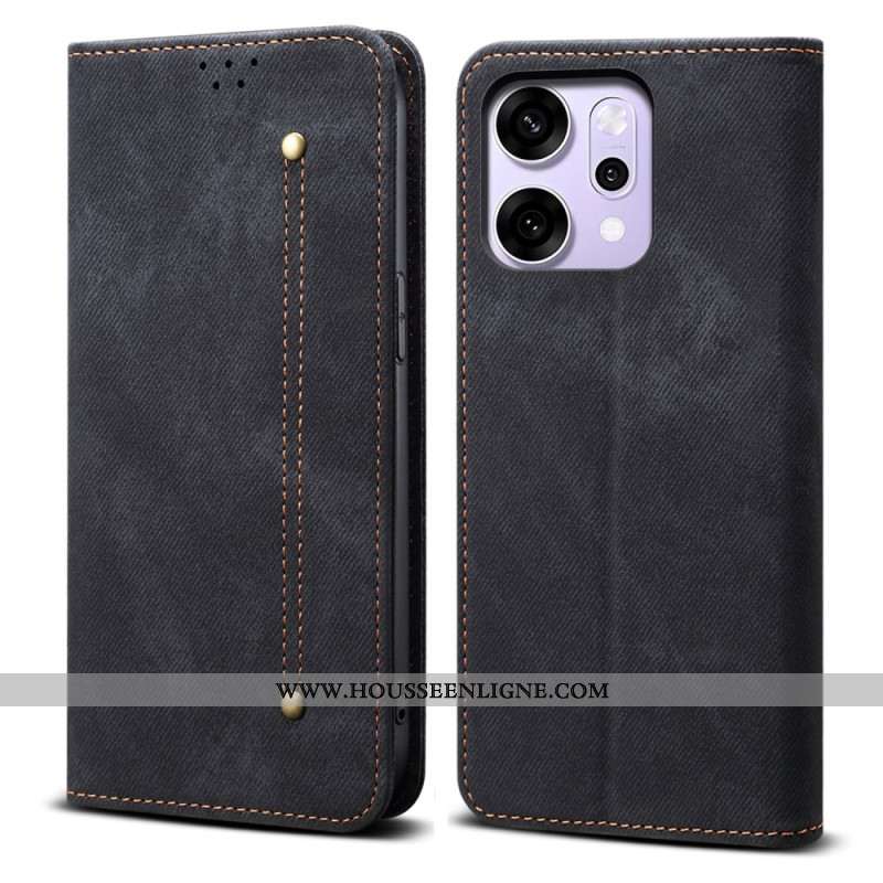 Flip Cover Oppo Reno 14 Pro 5G Tissu Jeans