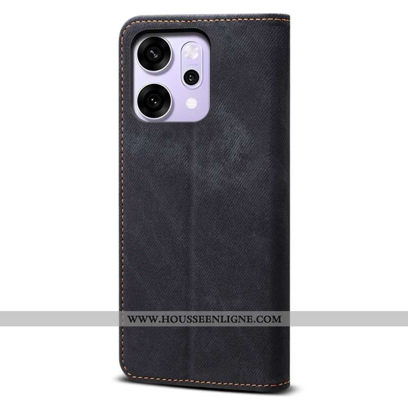 Flip Cover Oppo Reno 14 Pro 5G Tissu Jeans