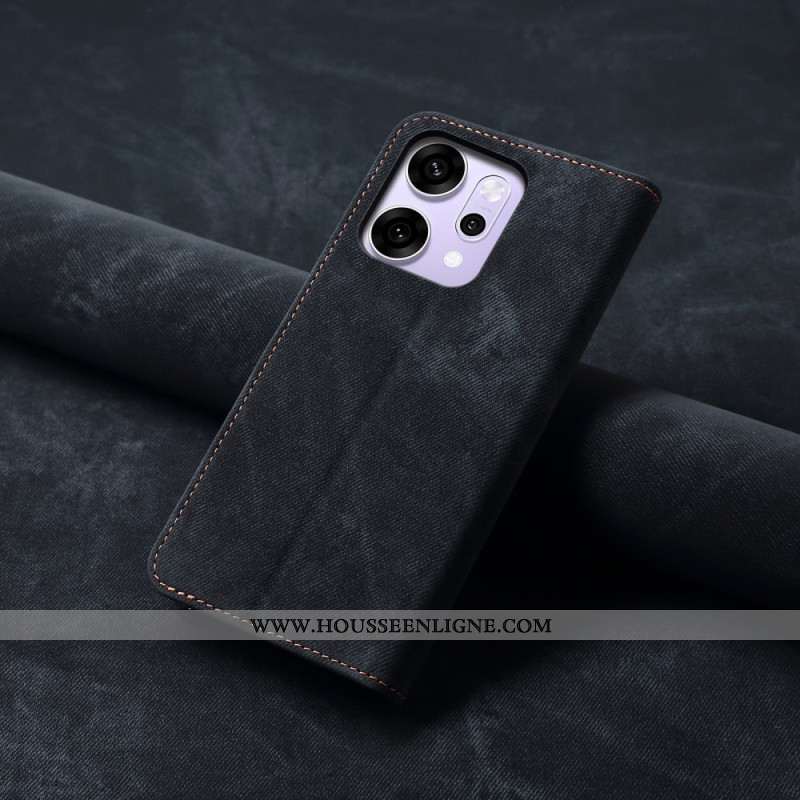 Flip Cover Oppo Reno 14 Pro 5G Tissu Jeans