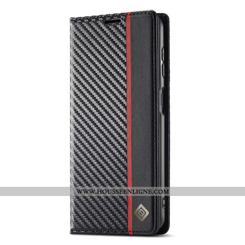 Flip Cover Samsung Galaxy A17 4G / 5G Fibre Carbone LC.IMEEKE