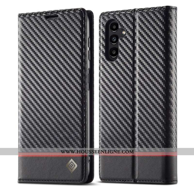 Flip Cover Samsung Galaxy A17 4G / 5G Fibre Carbone LC.IMEEKE