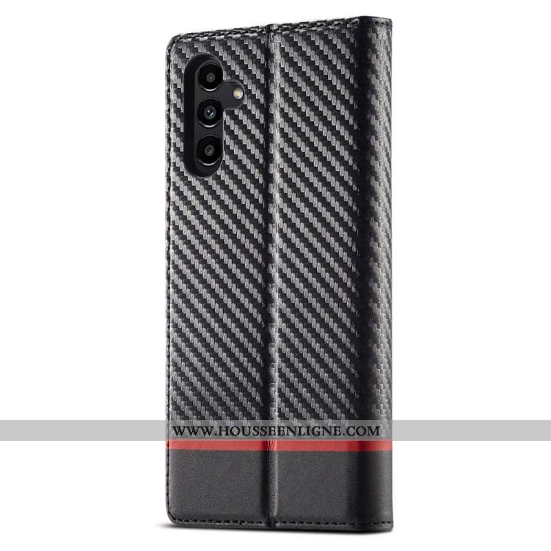 Flip Cover Samsung Galaxy A17 4G / 5G Fibre Carbone LC.IMEEKE