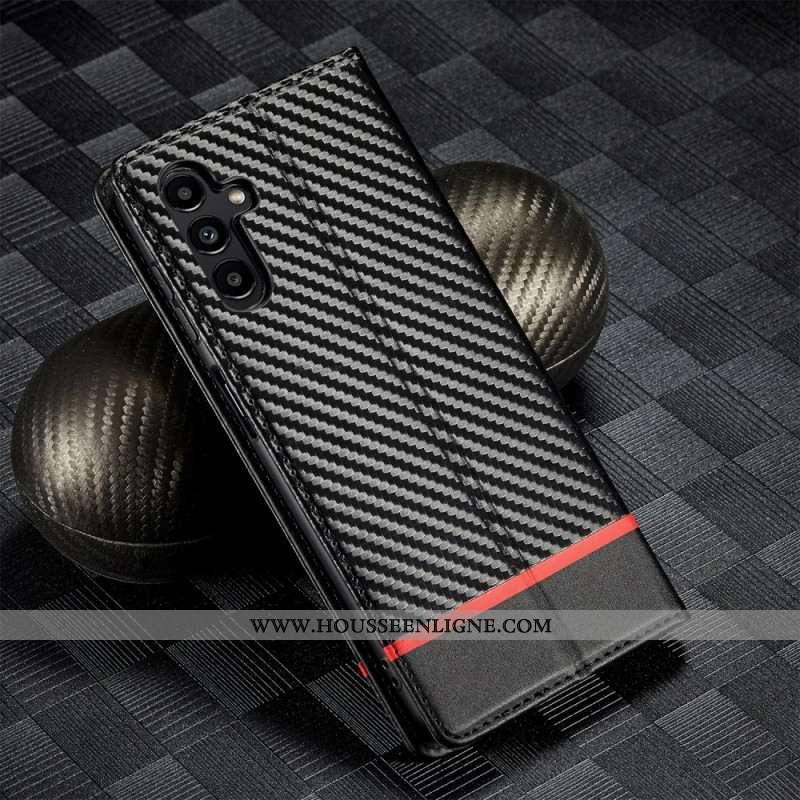 Flip Cover Samsung Galaxy A17 4G / 5G Fibre Carbone LC.IMEEKE