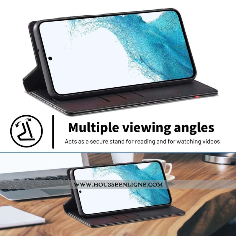 Flip Cover Samsung Galaxy A17 4G / 5G Fibre Carbone LC.IMEEKE