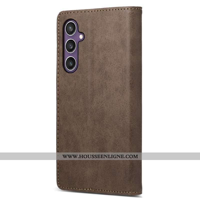 Flip Cover Samsung Galaxy S25 5G Effet Cuir Blocage RFID