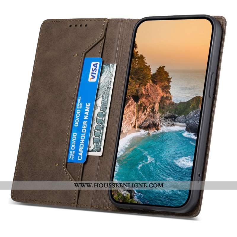Flip Cover Samsung Galaxy S25 5G Effet Cuir Blocage RFID