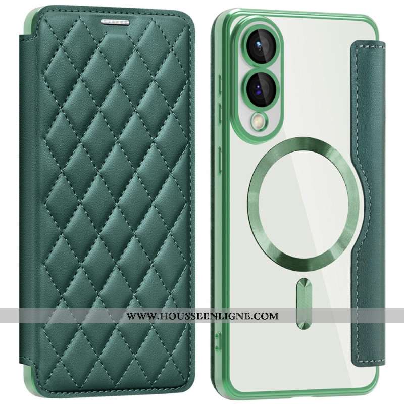 Flip Cover Samsung Galaxy S25 Edge Compatible MagSafe Matelassée