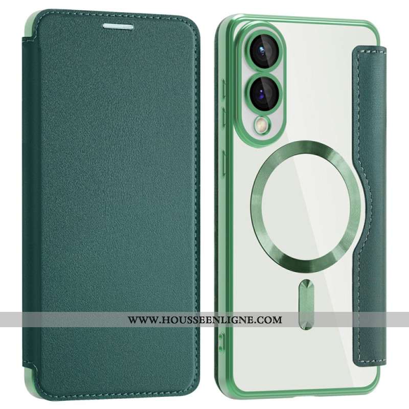 Flip Cover Samsung Galaxy S25 Edge Compatible MagSafe avec Blocage RFID