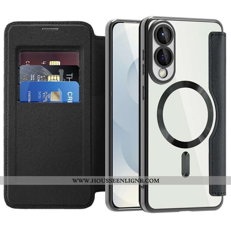 Flip Cover Samsung Galaxy S25 Edge Compatible MagSafe avec Blocage RFID