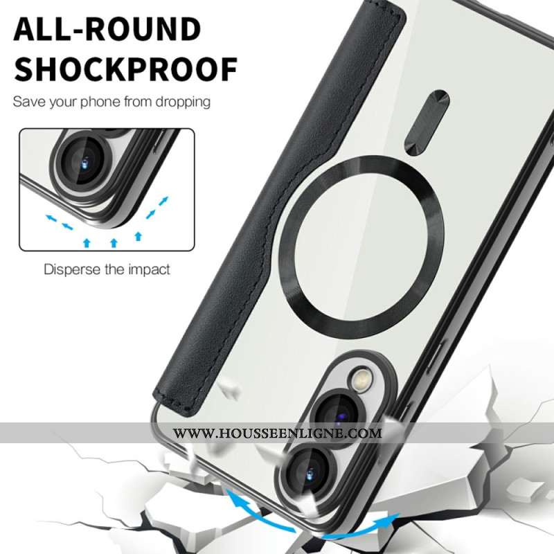 Flip Cover Samsung Galaxy S25 Edge Compatible MagSafe avec Blocage RFID