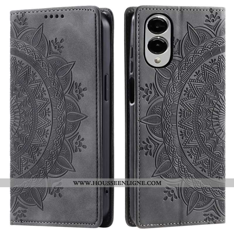 Flip Cover Samsung Galaxy S25 Edge Effet Daim Mandala
