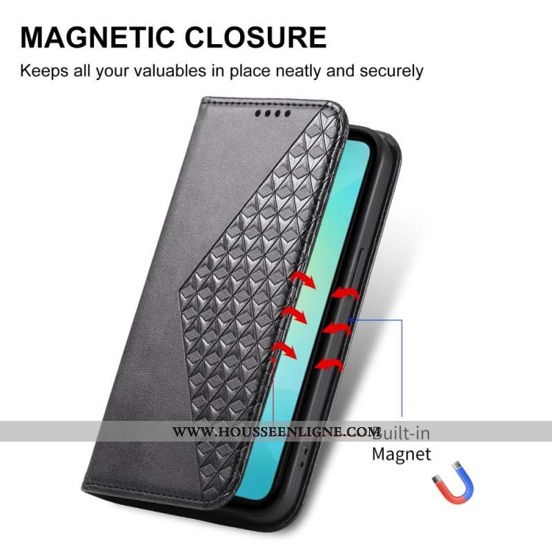 Flip Cover Samsung Galaxy S25 Edge Empreintes Losanges à Lanière