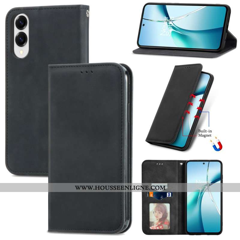 Flip Cover Samsung Galaxy S25 Edge Porte-Cartes et Fermeture Magnétique