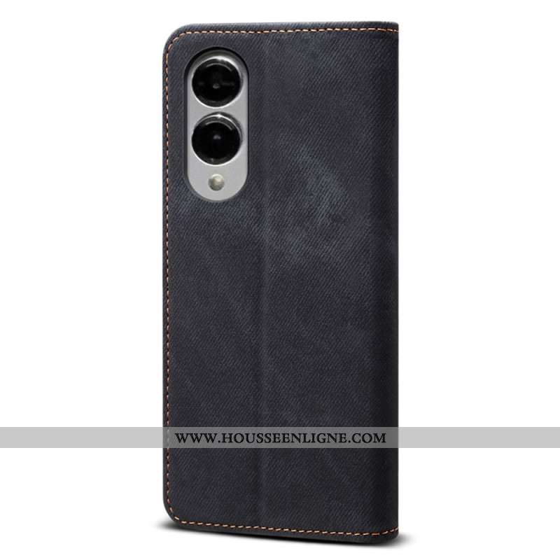 Flip Cover Samsung Galaxy S25 Edge Tissu Jeans