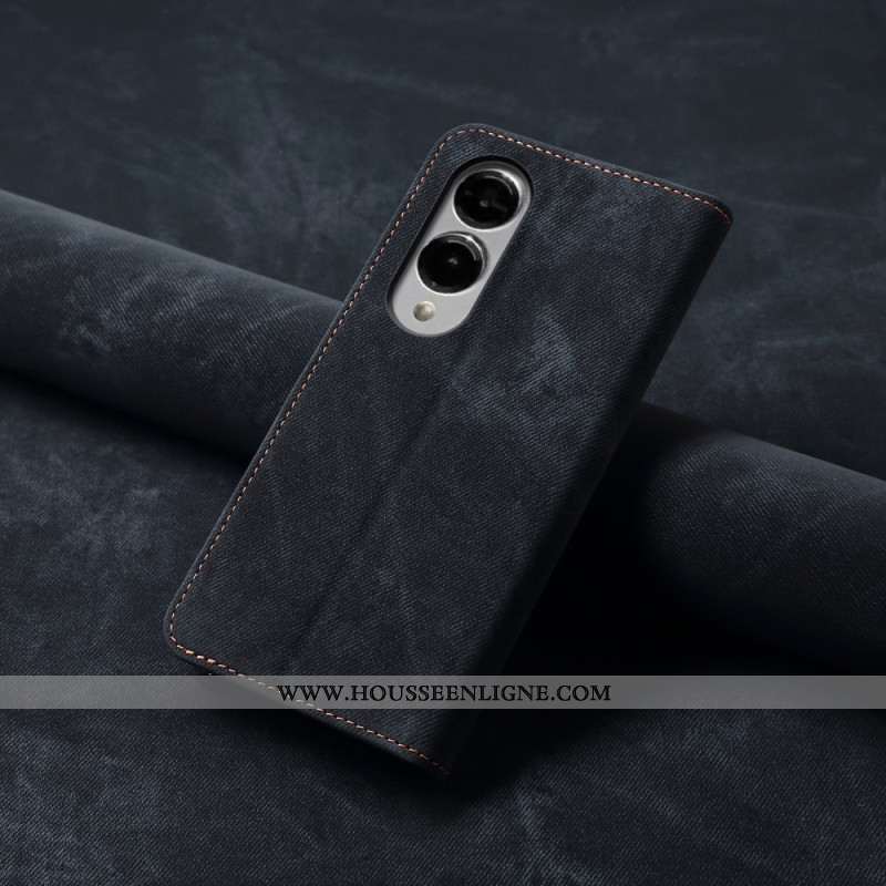 Flip Cover Samsung Galaxy S25 Edge Tissu Jeans