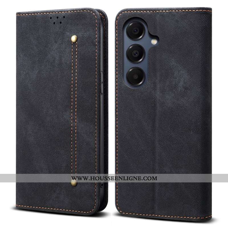 Flip Cover Samsung Galaxy S25 FE Tissu Jeans