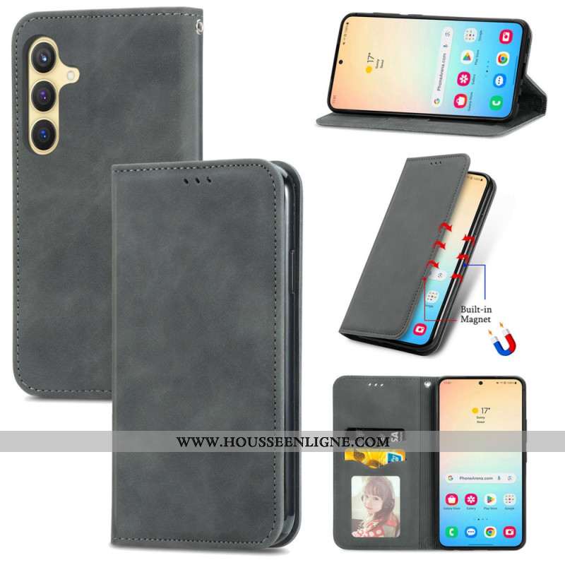 Flip Cover Samsung Galaxy S25 Plus 5G Effet Daim