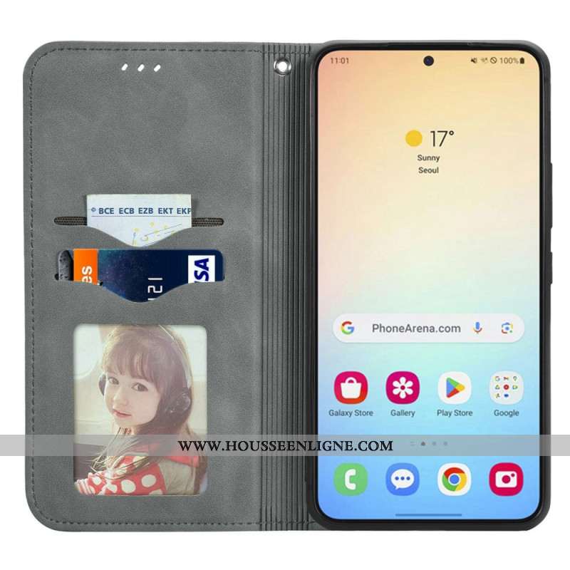 Flip Cover Samsung Galaxy S25 Plus 5G Effet Daim