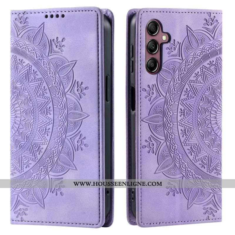 Flip Cover Samsung Galaxy S25 Plus 5G Effet Daim Mandala