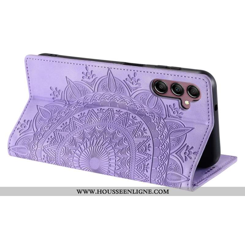 Flip Cover Samsung Galaxy S25 Plus 5G Effet Daim Mandala