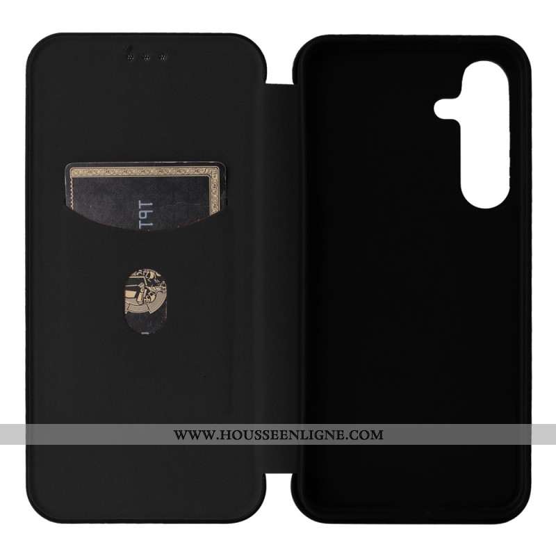 Flip Cover Samsung Galaxy S25 Plus 5G Fibre Carbone
