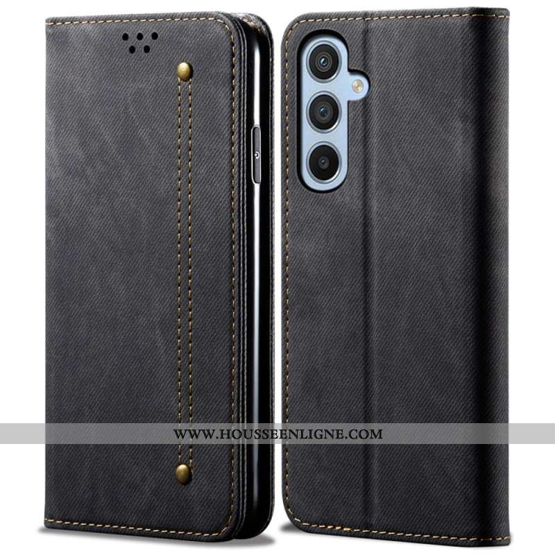 Flip Cover Samsung Galaxy S25 Plus 5G Tissu Jeans