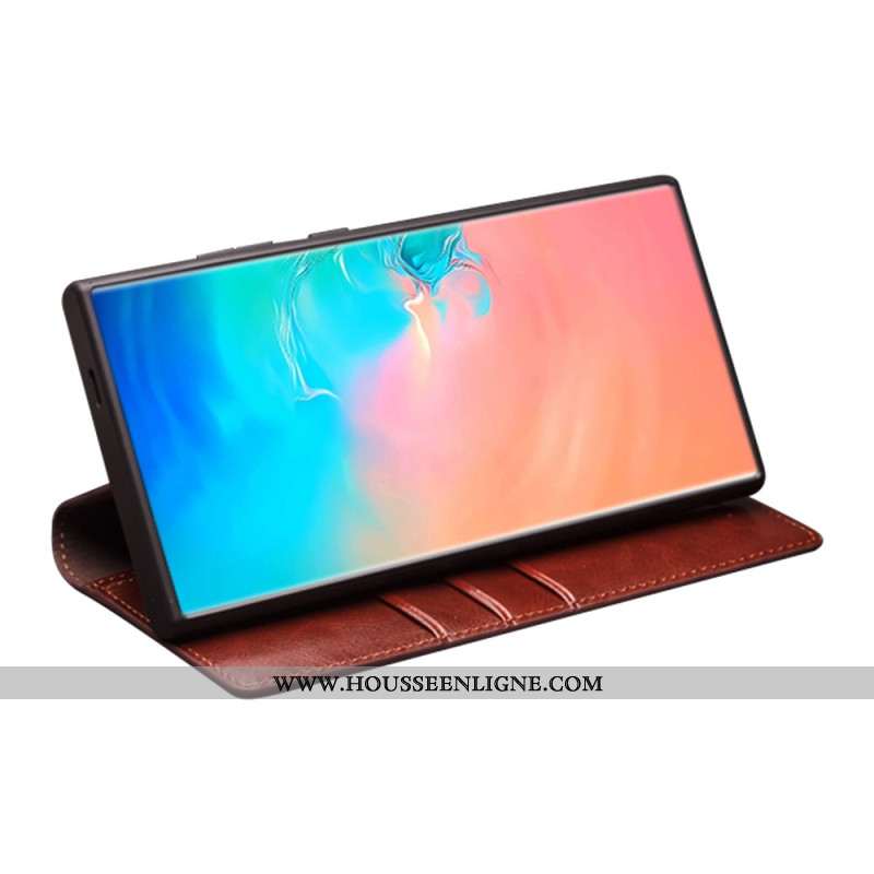 Flip Cover Samsung Galaxy S25 Plus Vrai Cuir