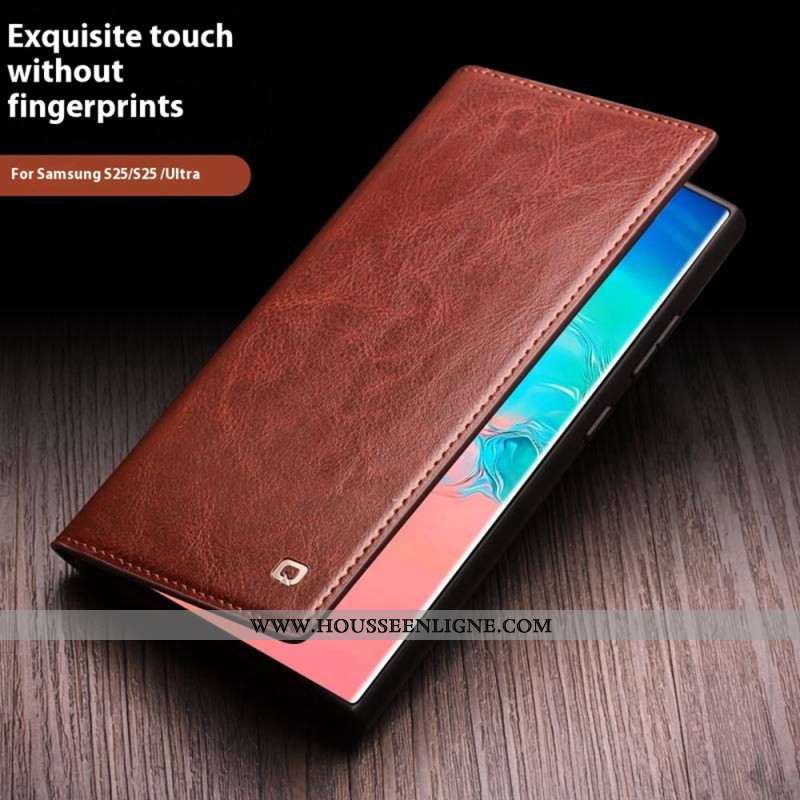 Flip Cover Samsung Galaxy S25 Plus Vrai Cuir