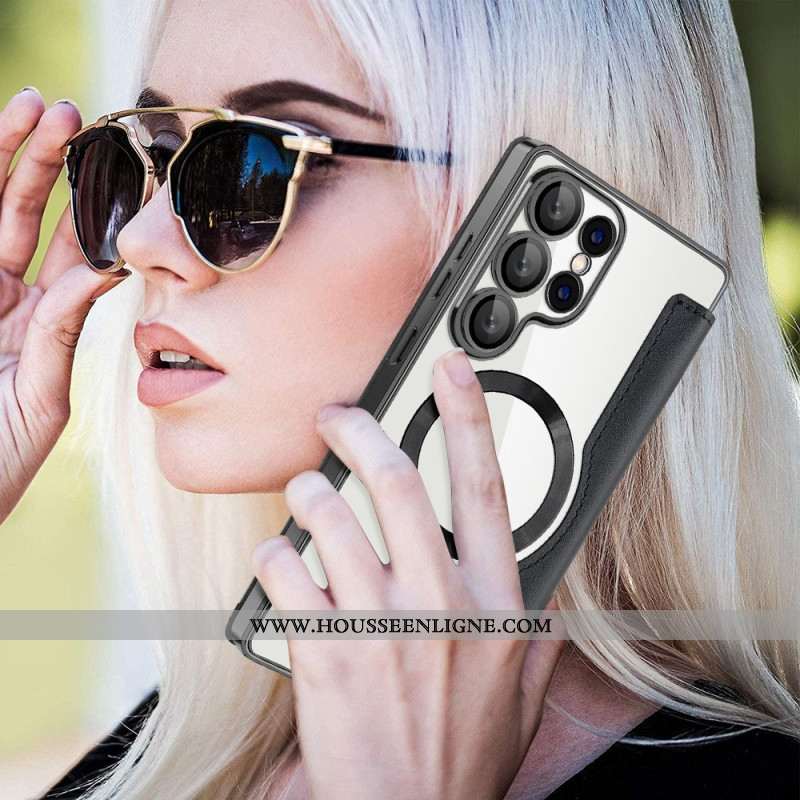 Flip Cover Samsung Galaxy S25 Ultra 5G Compatible MagSafe Matelassée